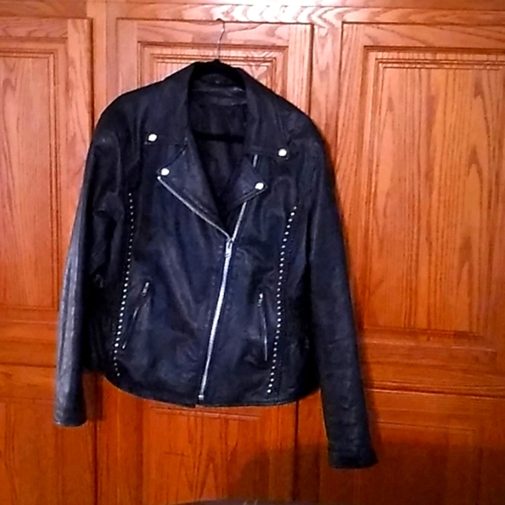 ◼️🏍️Women's black 2XL Leather motorcycle jacket◼️🏍️